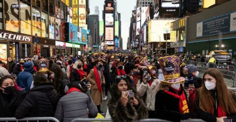 New York prepares for muted year-end party
