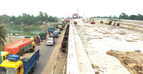 Nalka bridge in Sirajganj to be opened to traffic partially to ease traffic jam during Eid