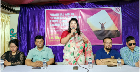 Businesswoman ShailaSabrin came forward to help the physically challenged people
