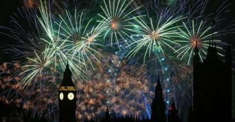 Fireworks, weapons light skies as world enters 2024