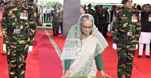 PM pays homage to Bangabandhu on AL’s 75th founding anniversary